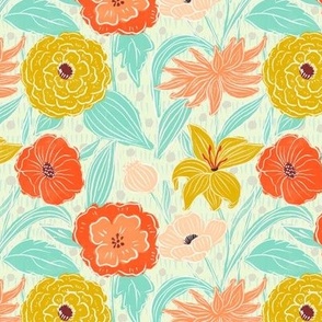 Bright Sunshine floral //Medium scale// Fabric// home decor