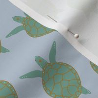 Sea Turtle Release on Plein Air Blue