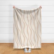 Organic Minimal Hand-Drawn Wavy Vertical Stripes in Earthy Neutrals, Jumbo Size