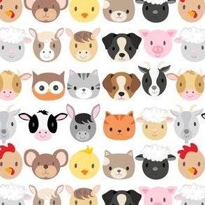 mixed farm animal faces