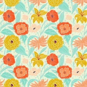  Bright Sunshine floral //small scale// Fabric// home decor