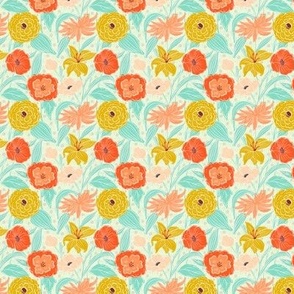  Bright Sunshine floral //mini scale// Fabric// home decor