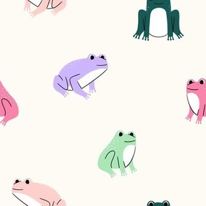Frogs - Pinks, Greens and Purple and Off White (M)