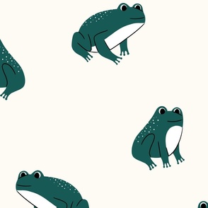 Frogs - Dark Green and  Off White (L)