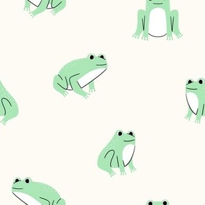 Frogs - Pastel Green and  Off White (M)