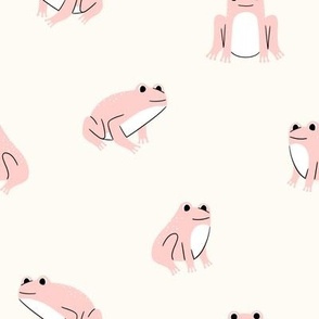 Frogs - Pastel Pink and  Off White (M)