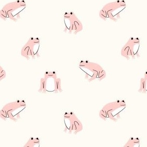 Frogs - Pastel Pink and  Off White (S)