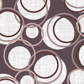 Modern Pink Mauve Burgundy and White Circles on a Plum Purple Background 