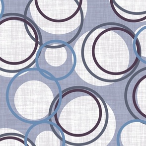 Modern Purple Blue Grey and White Circles on a Mauve Background 