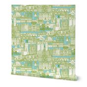 Philadelphia toile aqua olive