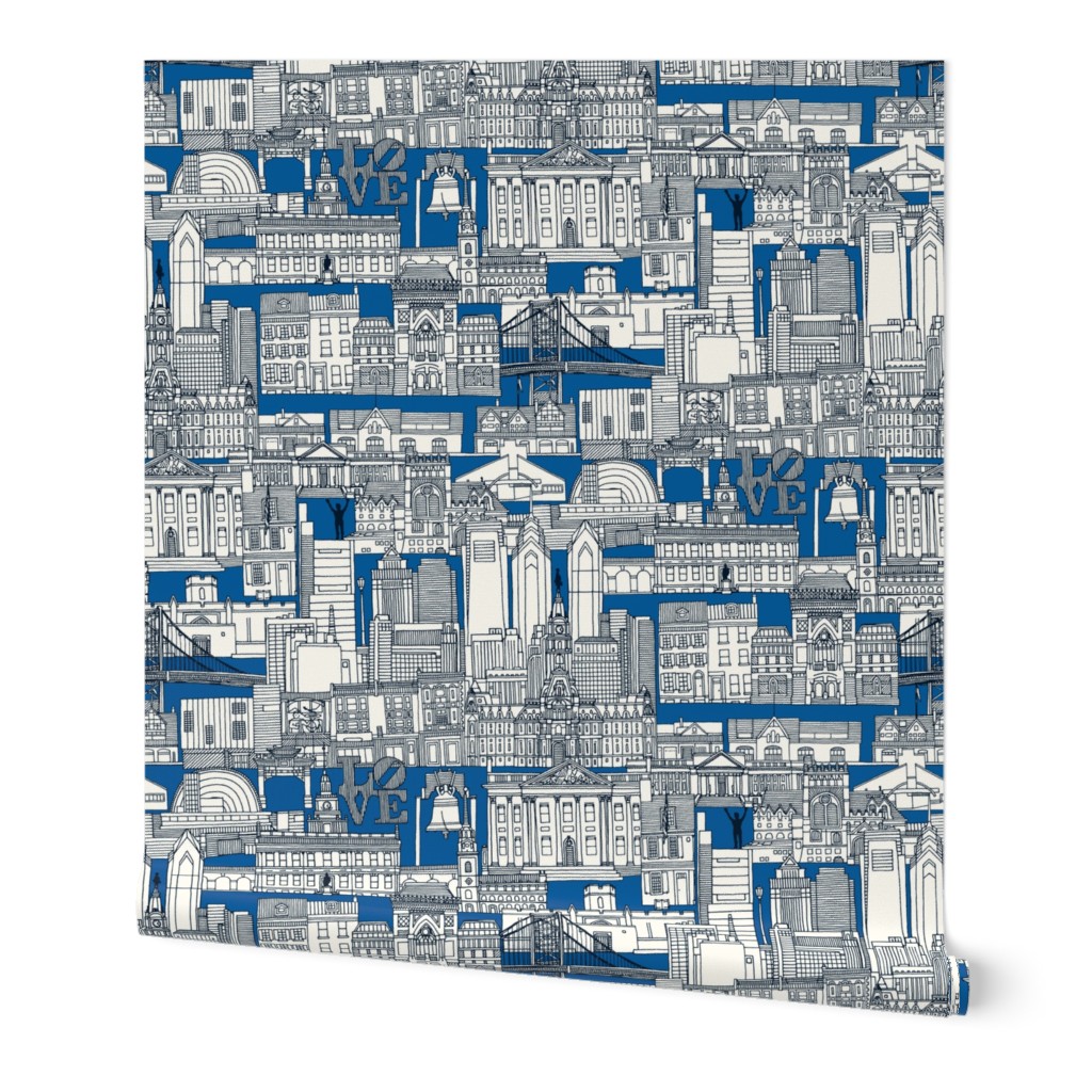 Philadelphia toile cobalt indigo