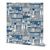 Philadelphia toile cobalt indigo