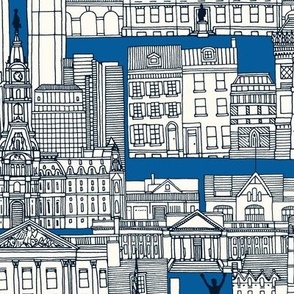 Philadelphia toile cobalt indigo