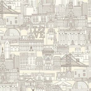 Philadelphia toile half pearl natural small