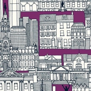 Philadelphia toile purple indigo