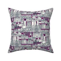 Philadelphia toile purple indigo small