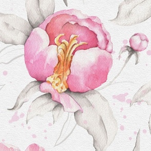 Watercolor Peony Garden 