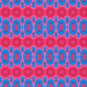 geo clamation row - pinky-red and blue