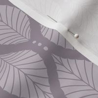 Art Deco Beech Leaves with Dots Pattern - Lilac and Light Purple - Large Scale - Minimalist Botanical