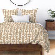 Curvy Geo - Large - Tan - Brown, Cream,  Linen Texture, Warm Neutral