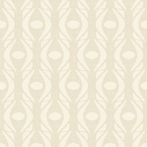 Curvy Geo - Medium - Light Neutral - Beige, Cream,  Linen Texture, Warm Neutral