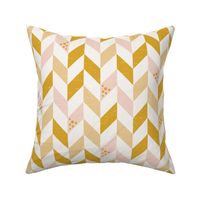 warm minimalism herringbone l gold pink brass on white