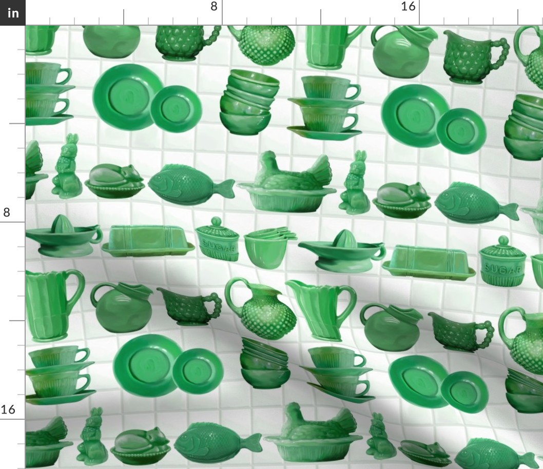 Jadeite Kitchen Ware, Retro Green Milk Glass Collection, Retro Kitsch