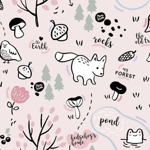 Woodland Animals - Forest Forever Pink