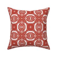Spanish & Taino Floral Tile: Red, Small