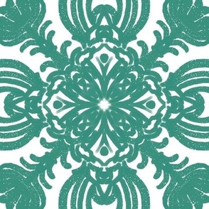 Spanish & Taino Floral Tile: Mint, Medium