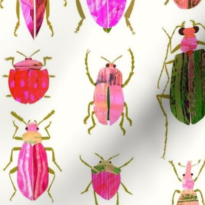 Fantastical beetles pink and green