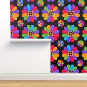 colorful flowers pop art style