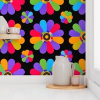 colorful flowers pop art style