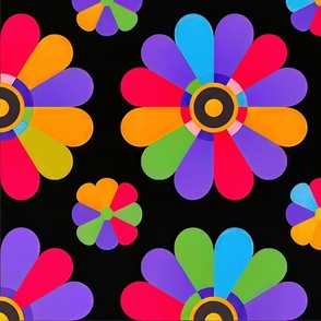 colorful flowers pop art style