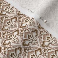 Smaller Scale // Classic Decorative Swirls in Neutral Browns - Taupe, Mocha and Cream