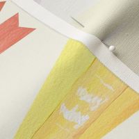 Tea Towel Pastel Vintage Horse Show Ribbons on Cream
