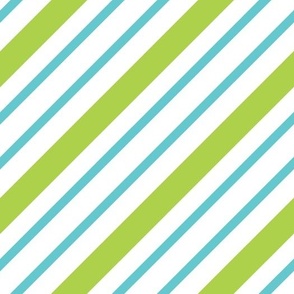 Diagonal Stripes Blue Green Large Scale