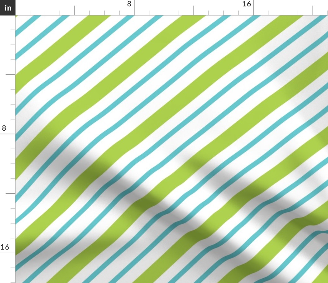 Diagonal Stripes Blue Green Large Scale