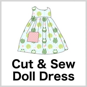 Cut & Sew Dress (Baby Frogs) on FAT QUARTER for Forever Virginia Dolls and other 1/8, 1/6 and 1/5 scale child dolls // little small scale tiny mini micro doll