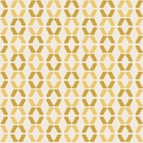 S ✹ Diamond Trellis Pattern in Off White & Goldenrod Yellow