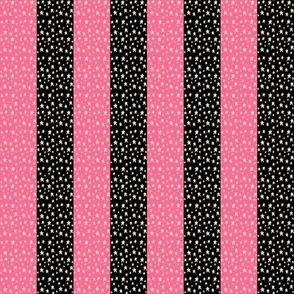 Stripes and Stars Pink and Black 1 inch