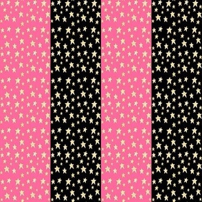 Stripes and Stars Pink and Black 2 inch
