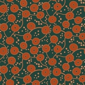 Abstract flowers green red