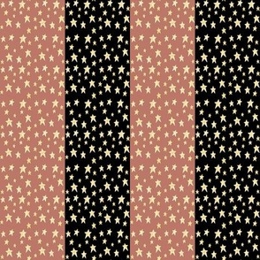 Stripes and Stars Mauve Pink  and Black 2 inch stripes