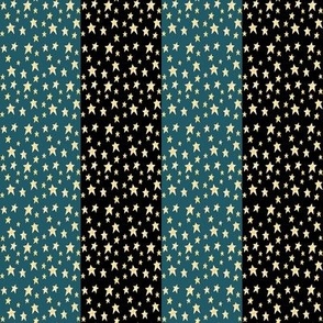 Stripes and Stars Green Teal Black 2 inch stripes