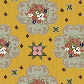 Lino Vintage Floral gold