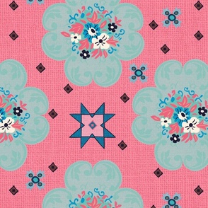 Lino Vintage Floral pink