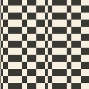 Irregular Checker - In black and cream (large)