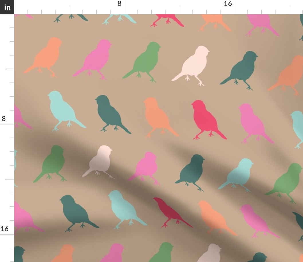 Chromatic Aviary - 16" Large / Colorful Bird Silhouettes
