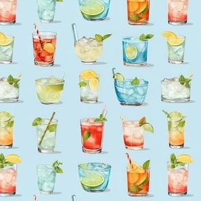 Summer Cocktail Watercolor Bliss